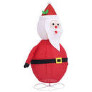 dekorativ julemandsfigur m. LED-lys 120 cm luksuriøst stof