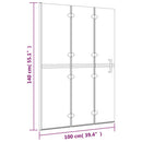 foldbar bruseafskærmning 100x140 cm sikkerhedsglas hvid