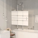 foldbar bruseafskærmning 100x140 cm sikkerhedsglas hvid