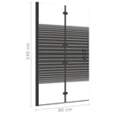 foldbar bruseafskærmning 80x140 cm sikkerhedsglas sort