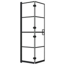 foldbar bruseafskærmning 80x140 cm sikkerhedsglas sort