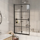 foldbar bruseafskærmning 80x140 cm sikkerhedsglas sort