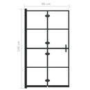 foldbar bruseafskærmning 80x140 cm sikkerhedsglas sort