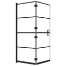 foldbar bruseafskærmning 120x140 cm sikkerhedsglas sort