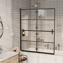 foldbar bruseafskærmning 120x140 cm sikkerhedsglas sort