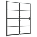 foldbar bruseafskærmning 120x140 cm sikkerhedsglas sort