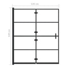 foldbar bruseafskærmning 120x140 cm sikkerhedsglas sort