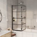 foldbar bruseafskærmning 120x140 cm sikkerhedsglas sort