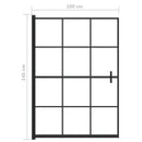 bruseafskærmning 100x140 cm sikkerhedsglas sort