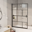 bruseafskærmning 100x140 cm sikkerhedsglas sort