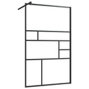 brusevæg 100x195 cm klart sikkerhedsglas sort