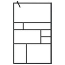 brusevæg 100x195 cm klart sikkerhedsglas sort