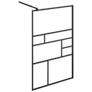 brusevæg 100x195 cm klart sikkerhedsglas sort