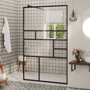 brusevæg 100x195 cm klart sikkerhedsglas sort
