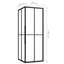 brusekabine 80x80x180 cm sikkerhedsglas