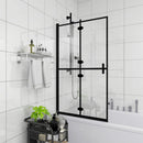 foldbar brusekabine 80x140 cm sikkerhedsglas sort