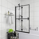 foldbar brusekabine 100x140 cm sikkerhedsglas sort