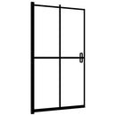 foldbar brusekabine 100x140 cm sikkerhedsglas sort