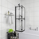 foldbar brusekabine 100x140 cm sikkerhedsglas sort