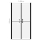 brusedør (78-81)x190 cm sikkerhedsglas matteret