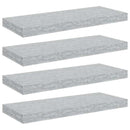 væghylder 4 stk. 60x23,5x3,8 cm MDF betongrå