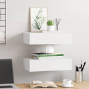 væghylder med skuffer 2 stk. 40x23,5x10 cm MDF hvid