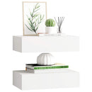 væghylder med skuffer 2 stk. 40x23,5x10 cm MDF hvid