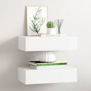 væghylder med skuffer 2 stk. 40x23,5x10 cm MDF hvid