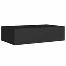 væghylder med skuffer 2 stk. 40x23,5x10 cm MDF sort