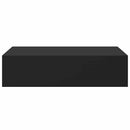 væghylder med skuffer 2 stk. 40x23,5x10 cm MDF sort