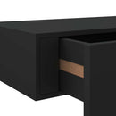 væghylder med skuffer 2 stk. 40x23,5x10 cm MDF sort