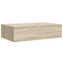 væghylder med skuffer 2 stk. 40x23,5x10 cm MDF egetræsfarvet