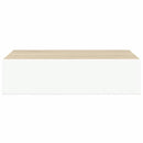 hylder med skuffe 2 stk. 40x23,5x10 cm MDF egetræsfarve og hvid