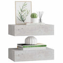 hylder med skuffe 2 stk. 40x23,5x10 cm MDF betongrå