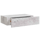 hylder med skuffe 2 stk. 40x23,5x10 cm MDF betongrå