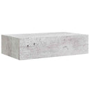 hylder med skuffe 2 stk. 40x23,5x10 cm MDF betongrå