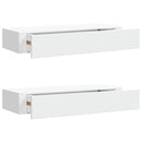 væghylder med skuffer 2 stk. 60x23,5x10 cm MDF hvid