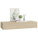 væghylde med skuffe 60x23,5x10 cm MDF egetræsfarvet
