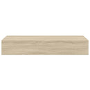væghylde med skuffe 60x23,5x10 cm MDF egetræsfarvet