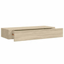 væghylder med skuffer 2 stk. 60x23,5x10 cm MDF egetræsfarvet