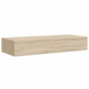 væghylder med skuffer 2 stk. 60x23,5x10 cm MDF egetræsfarvet