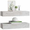 væghylder med skuffe 2 stk. 60x23,5x10 cm MDF betongrå