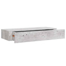 væghylder med skuffe 2 stk. 60x23,5x10 cm MDF betongrå