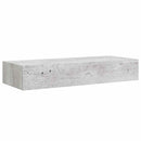 væghylder med skuffe 2 stk. 60x23,5x10 cm MDF betongrå