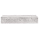 væghylder med skuffe 2 stk. 60x23,5x10 cm MDF betongrå