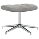 lænestol med fodskammel fløjl lysegrå