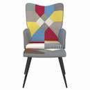 lænestol med fodskammel stof patchwork