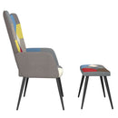lænestol med fodskammel stof patchwork