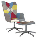 lænestol med fodskammel stof patchwork