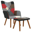 lænestol med fodskammel stof patchwork